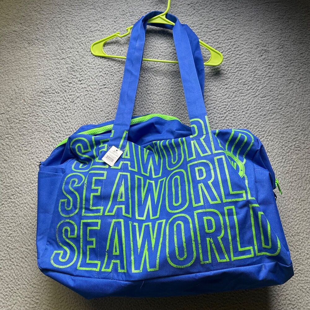 Sea World Duffle Bag Blue and Green Shoulder Carry